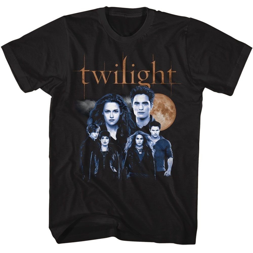 Twilight Cullen Family With Moon Black Tshirt